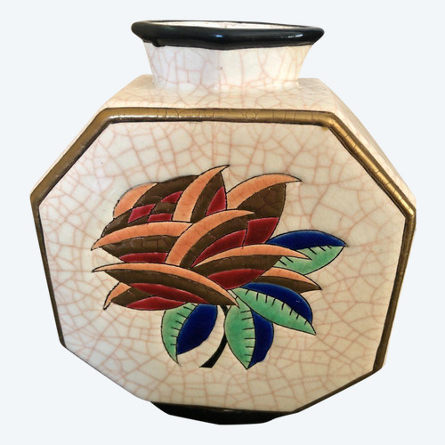 Longwy earthenware vase