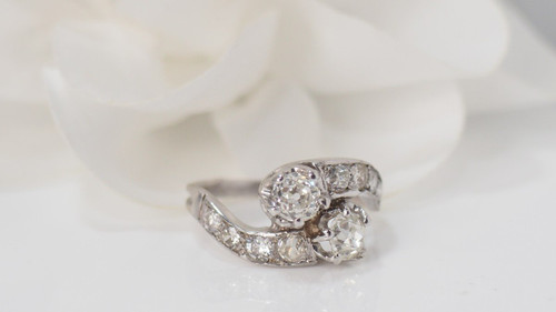 Bague Toi Et Moi En Or Blanc Et Diamants