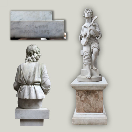 Grande Scultura in Marmo Firmata E.Mannini 1887