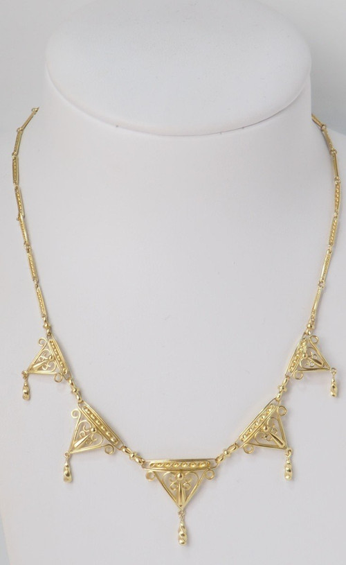 Collier Draperie Ancien  En Or Jaune