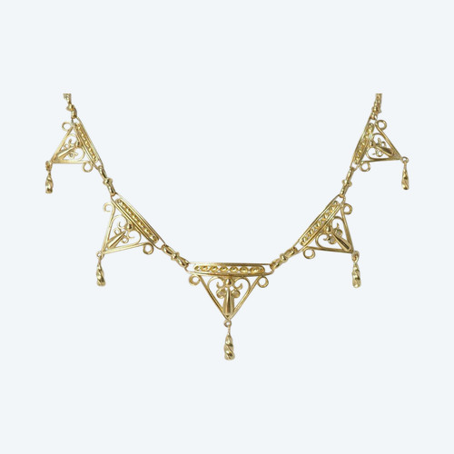 Collier Draperie Ancien  En Or Jaune