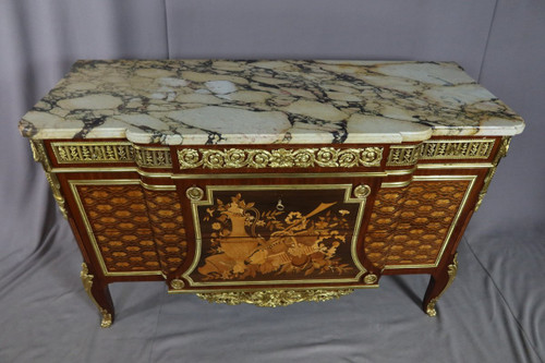 Commode En Marqueterie d'Après Un Modèle De Riesener