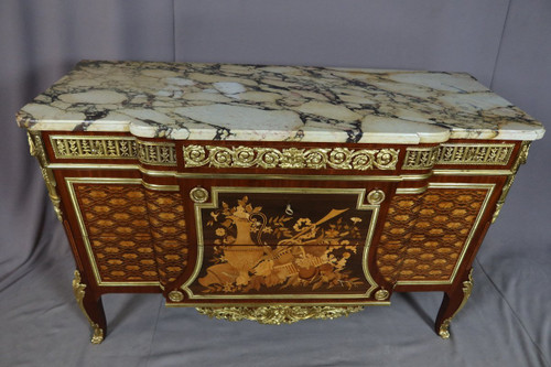 Commode En Marqueterie d'Après Un Modèle De Riesener