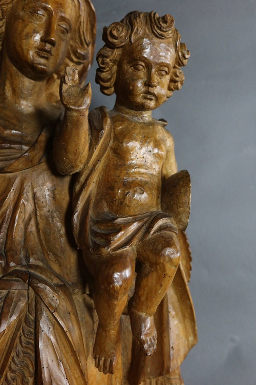 Sculpture Virgin And Child XVIII Period
