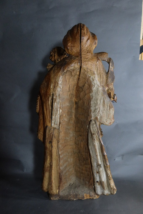 Sculpture Virgin And Child XVIII Period