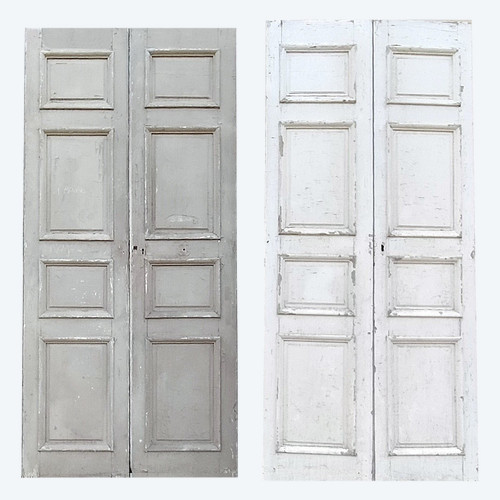 Two Double Louis XIV Period Antique Doors With Generous Large Frame Molding