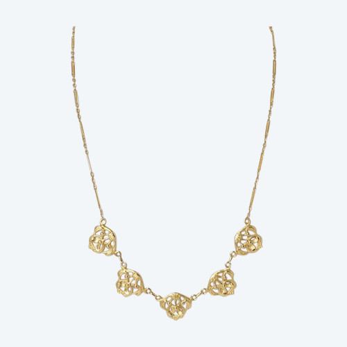 Collier Draperie En Or Jaune Ajouré