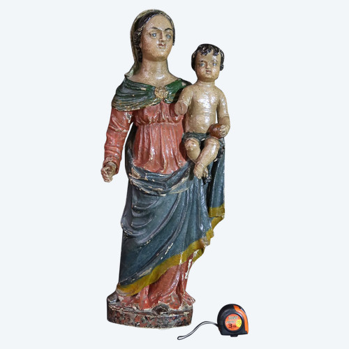 Virgin and Child" sculpture 18th century