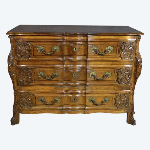 Commode Mazarine En Noyer XVIIIème siècle