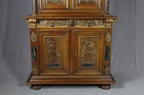 Sideboard Nussbaum Geschnitzt Renaissance-Stil