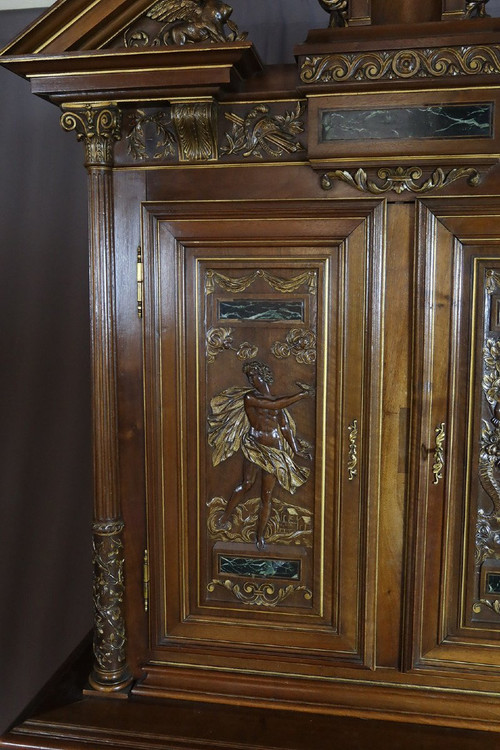 Sideboard Nussbaum Geschnitzt Renaissance-Stil