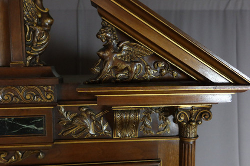 Sideboard Nussbaum Geschnitzt Renaissance-Stil