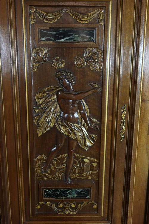 Sideboard Nussbaum Geschnitzt Renaissance-Stil