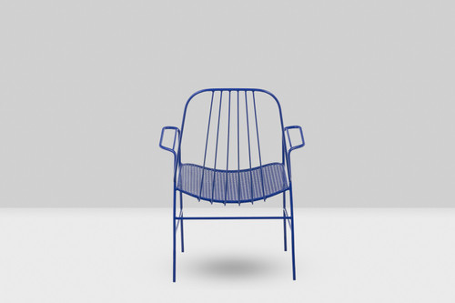Pair of openwork iron armchairs, 1960s
