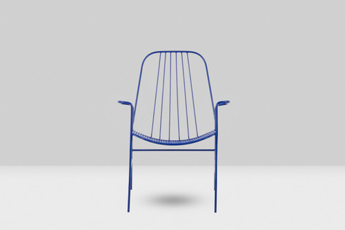 Pair of openwork iron armchairs, 1960s