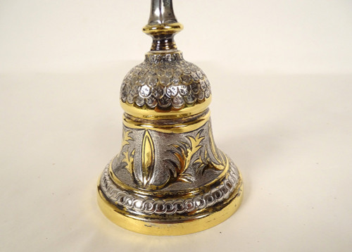 Table Bell in Silver Vermeil, Mexico Orfève Tane, 146,37gr XXè