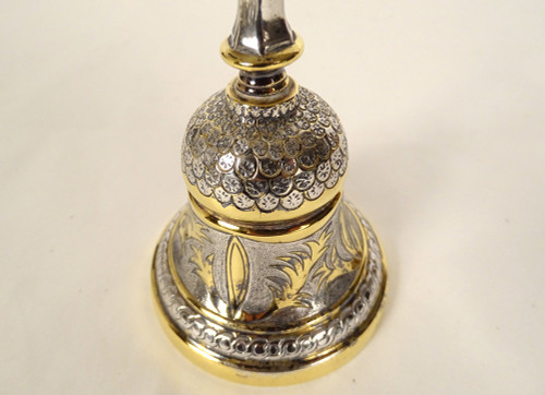 Table Bell in Silver Vermeil, Mexico Orfève Tane, 146,37gr XXè
