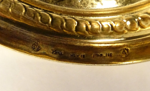 Table Bell in Silver Vermeil, Mexico Orfève Tane, 146,37gr XXè