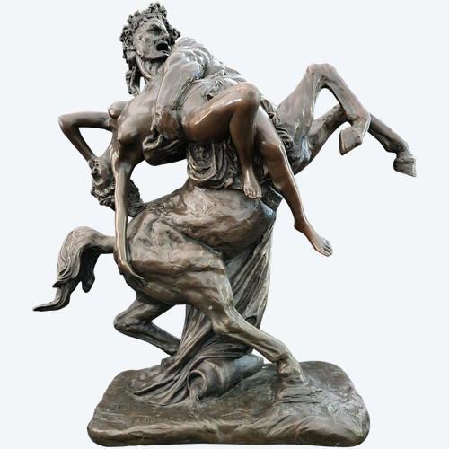 Die Entführung der Hippodame, große Bronze nach Carrier-Belleuse und Rodin