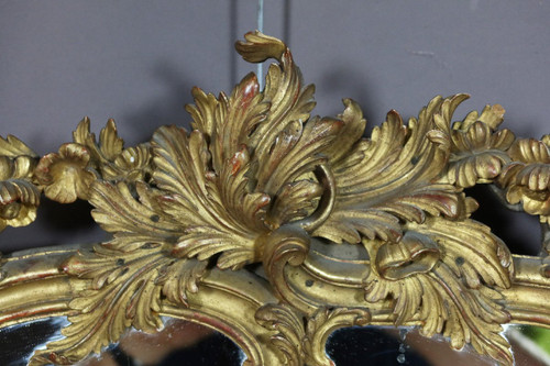 Miroir En Bois Sculpté Et Doré XIXème