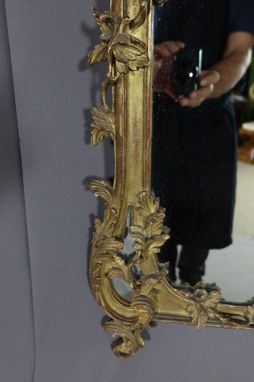 Miroir En Bois Sculpté Et Doré XIXème