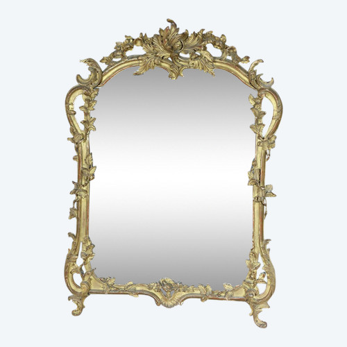 Miroir En Bois Sculpté Et Doré XIXème