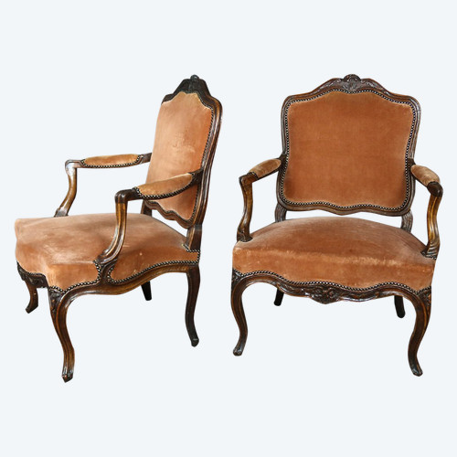 Pair Of Louis XV Armchairs 18th Century