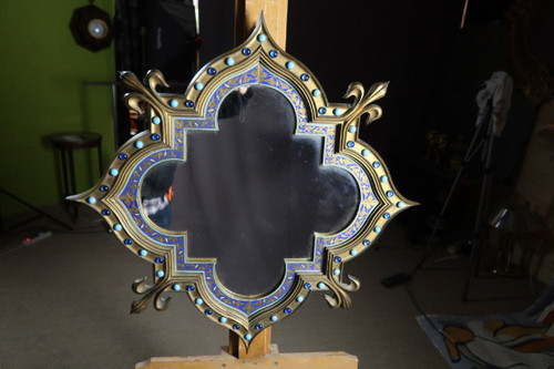 Bronze And Cloisonne Mirror