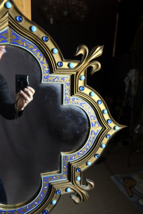 Bronze And Cloisonne Mirror