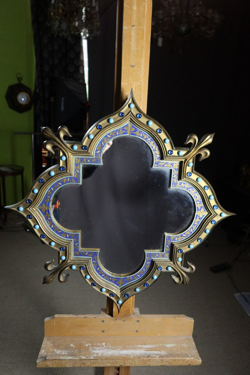Bronze And Cloisonne Mirror