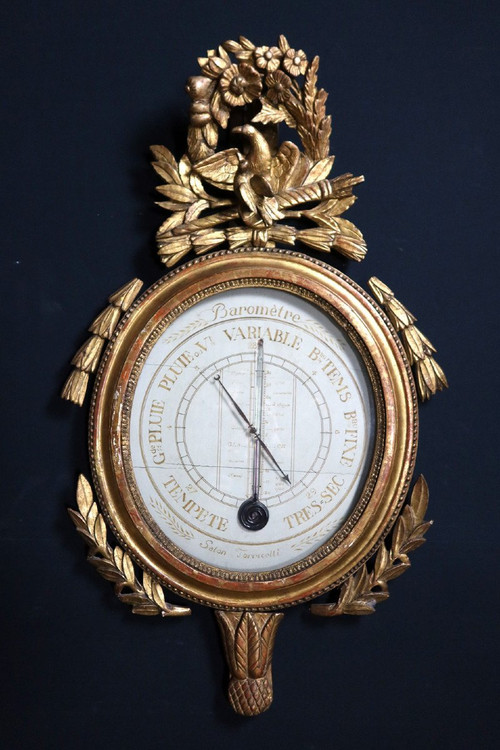 Barometer In Golden Wood Eighteenth Century