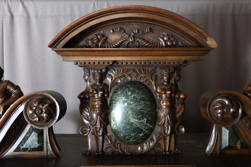 Buffet Two Bodies In Carved Walnut Signed Bellanger In Paris