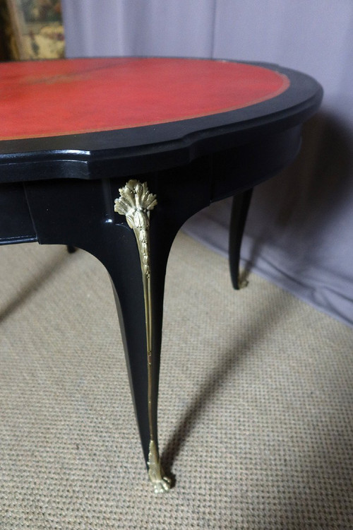 Table XXe Dessus Cuir à rallonge