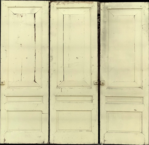 Three Large Old Doors from the 19th Century Haussmann Period, Woodwork Cupboards