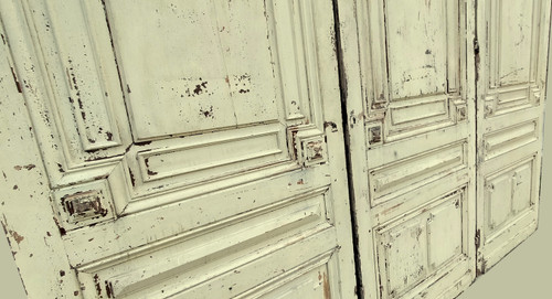 Three Large Old Doors from the 19th Century Haussmann Period, Woodwork Cupboards
