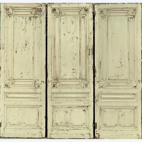 Three Large Old Doors from the 19th Century Haussmann Period, Woodwork Cupboards
