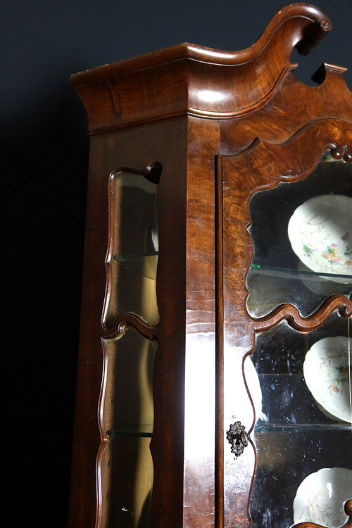 Vitrine Encoignure En Acajou