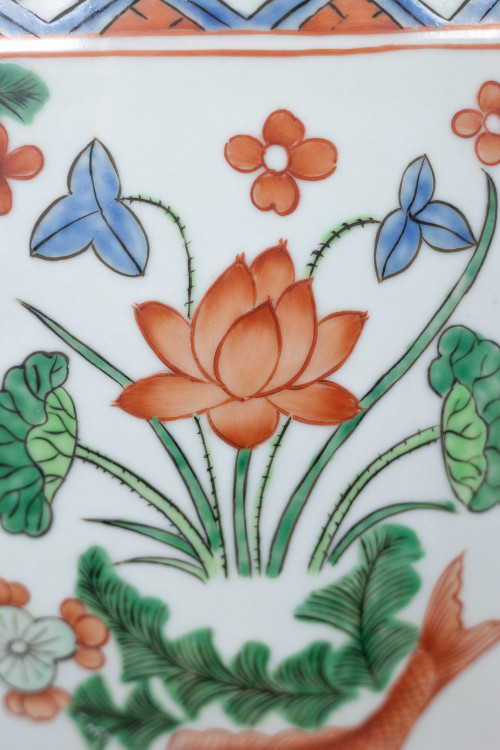 Pair of Canton porcelain planters, circa 1950