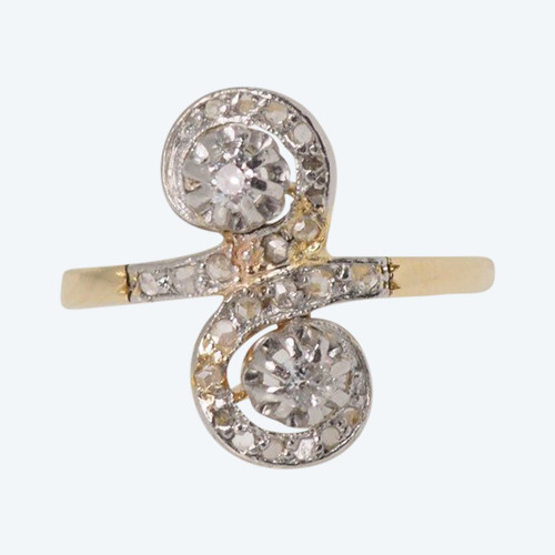 Bague Toi Et Moi En Or Jaune Et Blanc