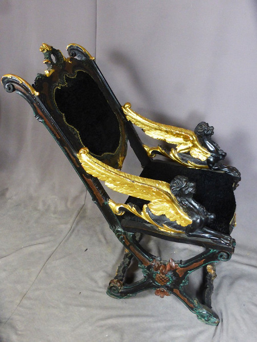 Fauteuil De Gondolier Italie XIXe siècle