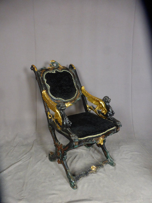 Fauteuil De Gondolier Italie XIXe siècle