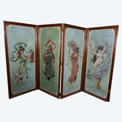 Painted Canvas Screen