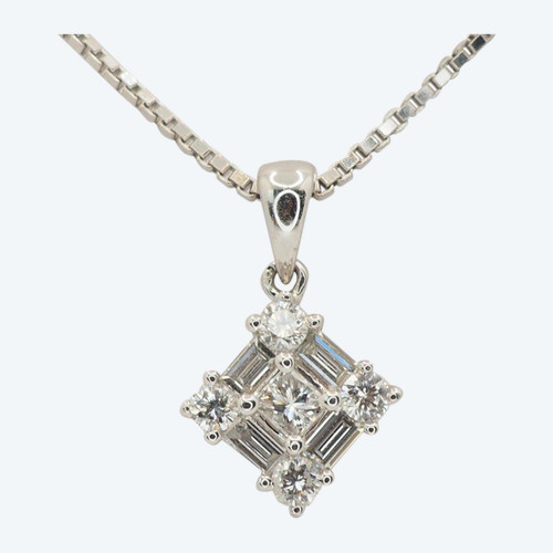 Pendant Necklace In White Gold And Diamonds