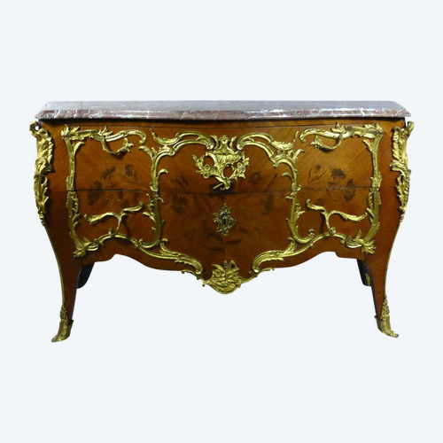 Grande Commode Louis XV époque XIXe