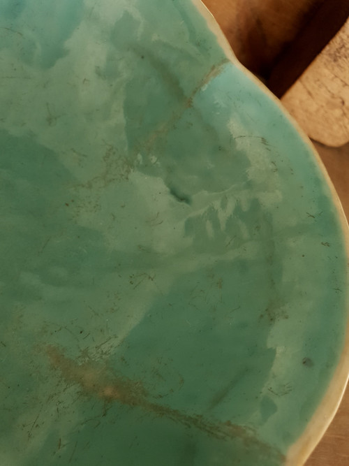 Large 19th c Chinese high-footed 5-lobed bowl, Tongzhi period
