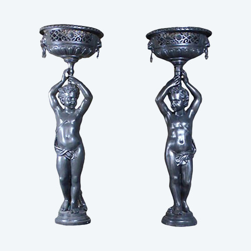 Paire De Statues En Fonte XIXe siècle