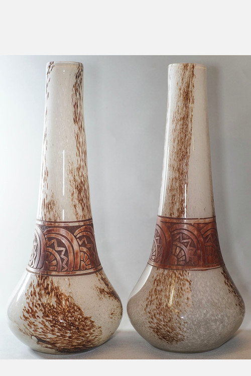 Théodore Legras, Paire De Vases Art Déco