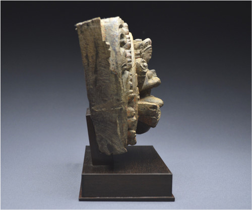 Nepal, 14th-15th century, Solid wood panel representing Vishnu's shakti