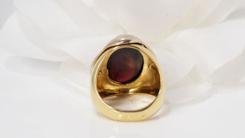 Anello a due orsetti con ametista cabochon