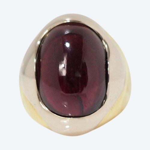 Anello a due orsetti con ametista cabochon